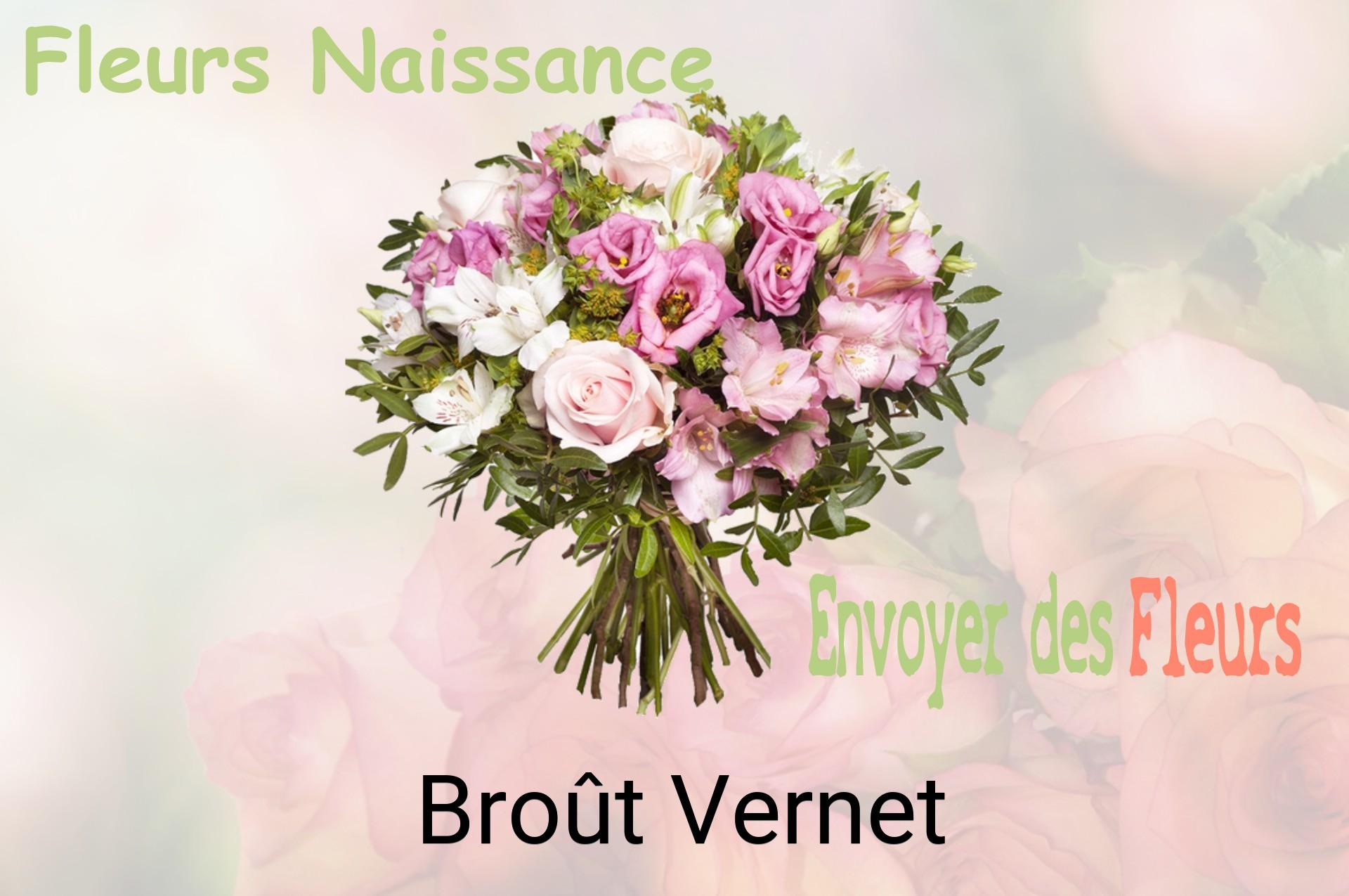 Bouquet de fleurs de naissance livré à Broût-Vernet