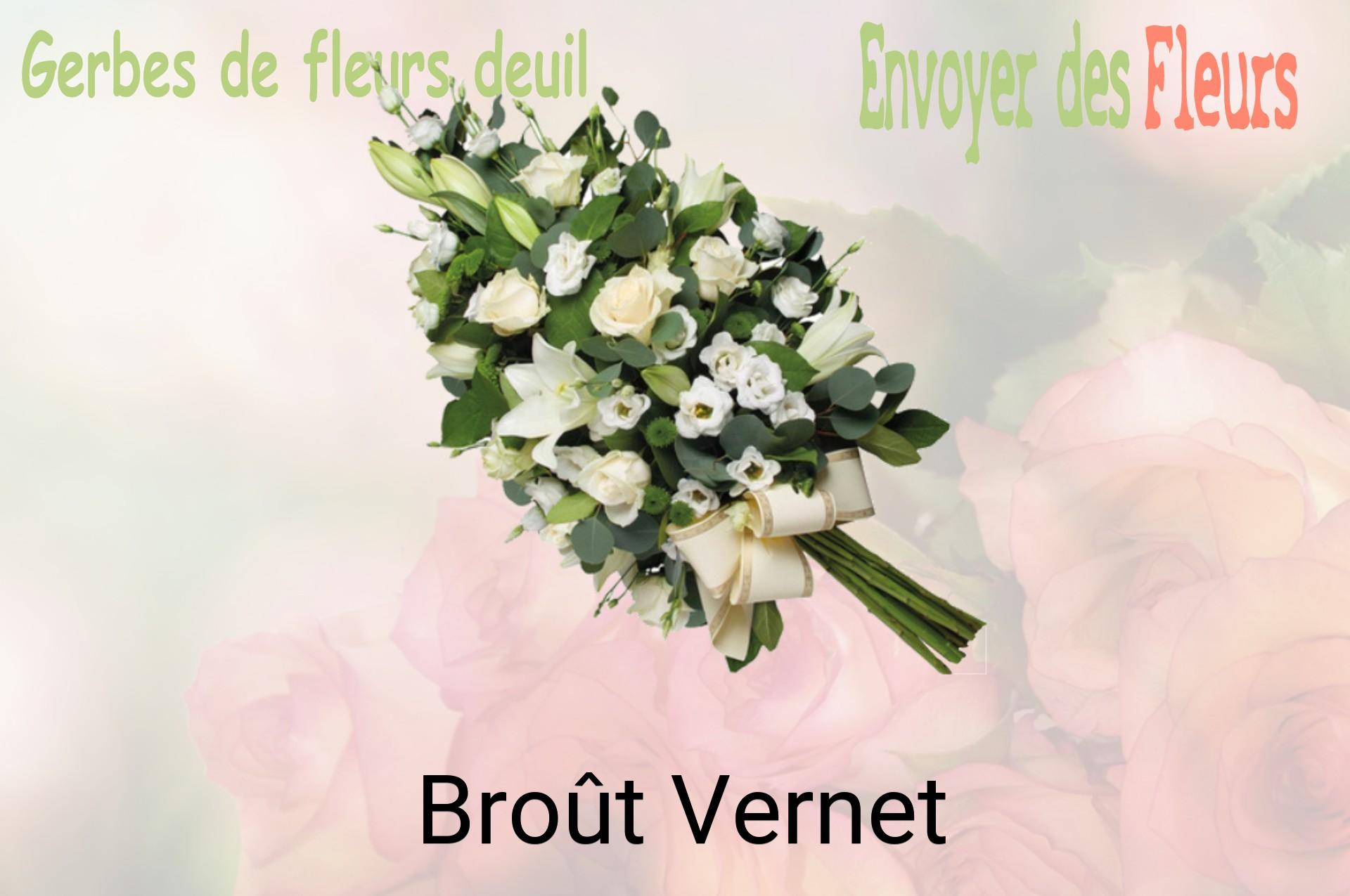 Gerbe de fleurs de deuil livrée à Broût-Vernet